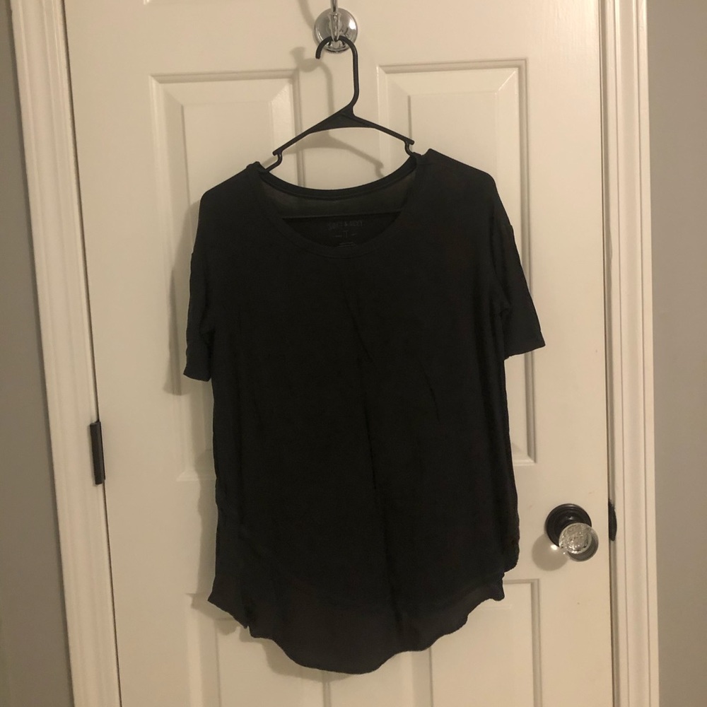 black short sleeve top